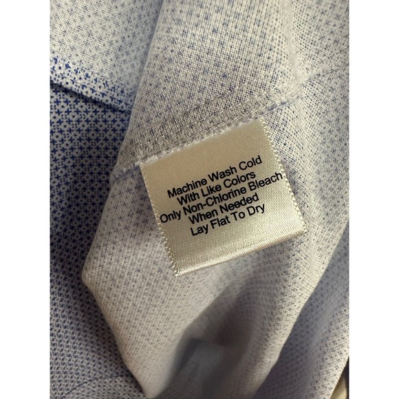 JoS A Bank Reserve Shirt Mens White Blue Button Front Long Sleeve Sz 14 1/2 - 32 - Picture 5 of 5